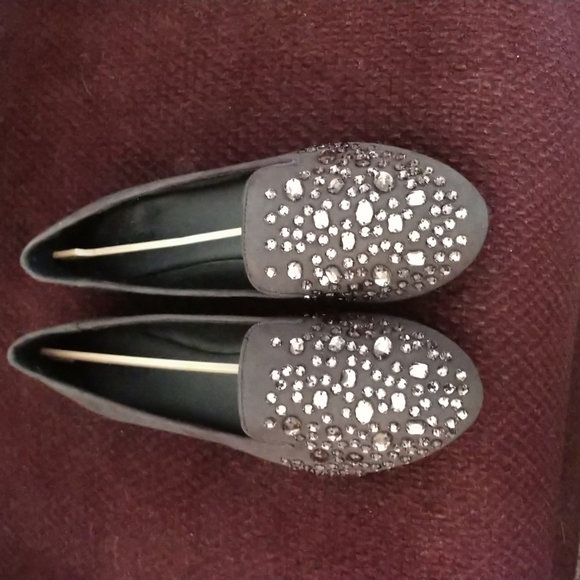 Simply Vera Vera Wang Shoes - Simply Vera Vera Wang Woman's Embellished Smoking Flats  Size 10  Dvedocoal